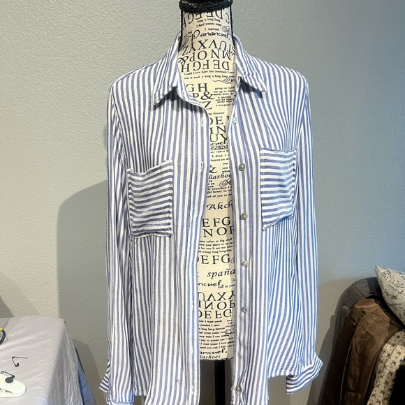 Love Tree Tops - Love Tree Blue and White Striped Top